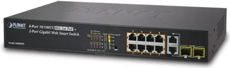 PLANET FGSD-1008HPS switch di rete Gestito Fast Ethernet …