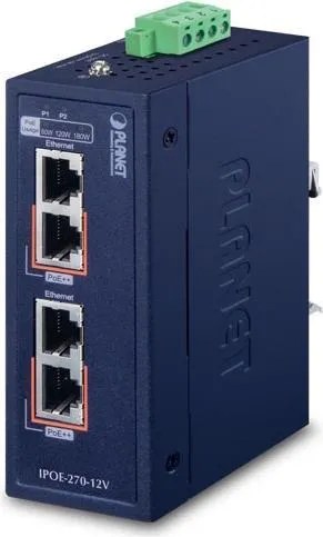 PLANET IPOE-270-12V switch di rete Supporto Power over …