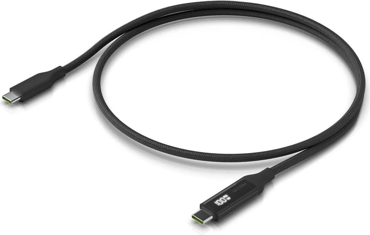 Ubiquiti UACC-Cable-USB-100W-1M-BK cavo USB USB C Nero, Grigio