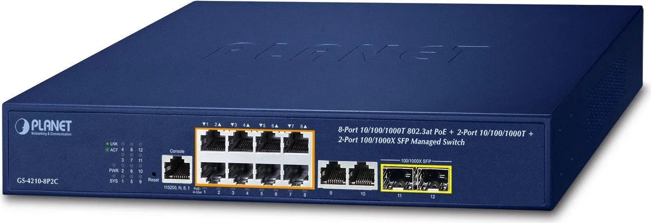 PLANET IPv4/IPv6, 8-Port Managed Gestito L2/L4 Gigabit Ethernet …