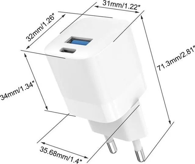 Vision USB A und C SchnellladegerÃ¤t mit EU-Steckeradapter …