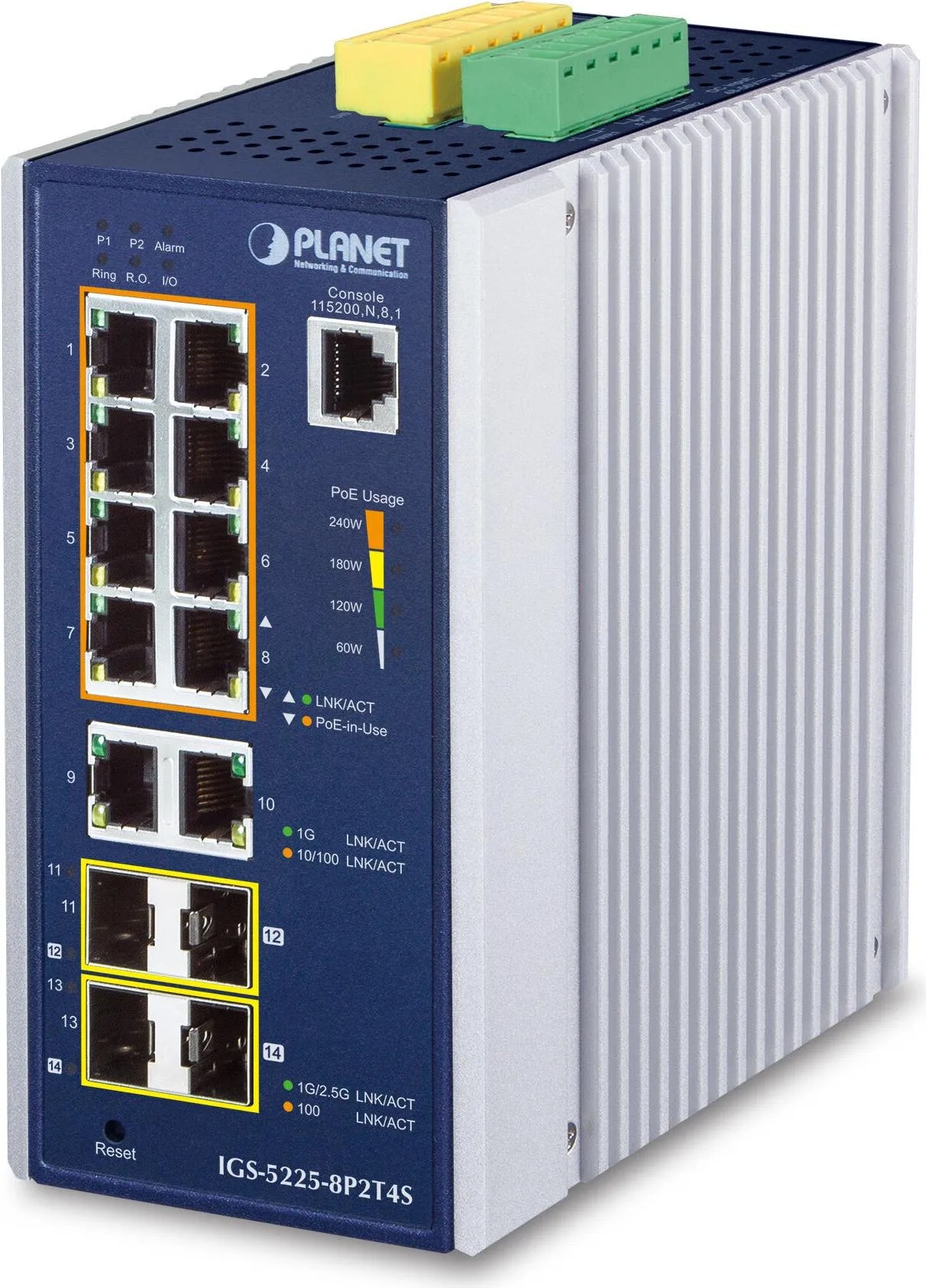 PLANET IP30 Industrial L2+/L4 8-Port Gestito L2+ Gigabit …