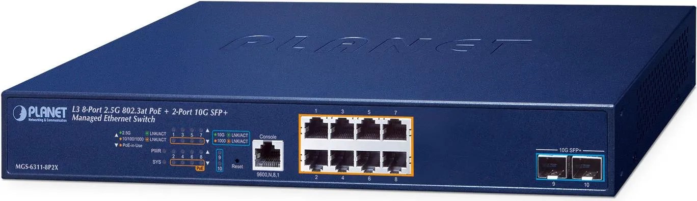 PLANET Layer 3, 8-Port 2.5GBASE-T Gestito L3 2.5G …