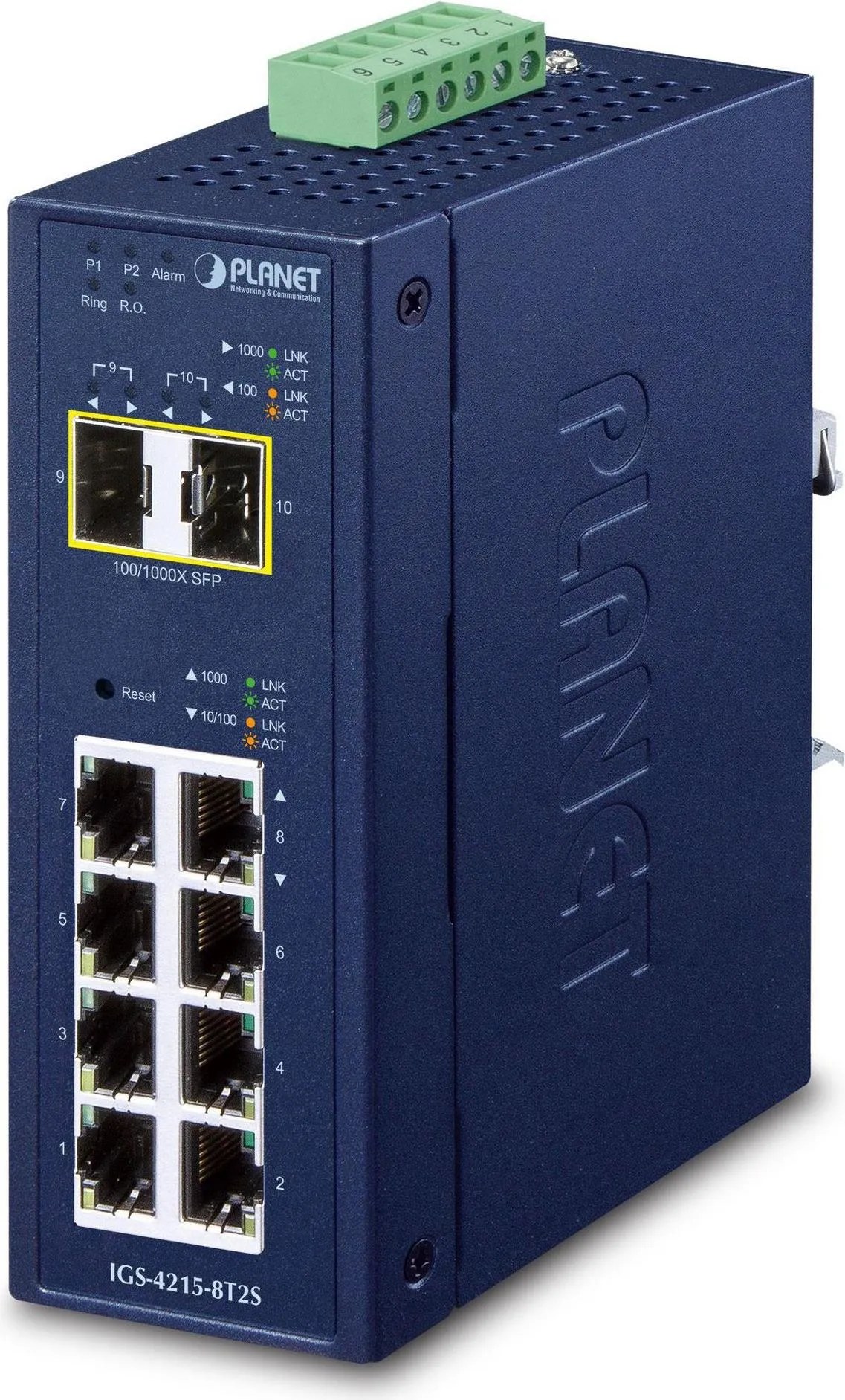 PLANET IP30 Industrial L2/L4 8-Port Gestito L2/L4 Gigabit …