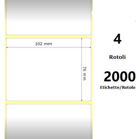 WHITE 102X76MM, 2000 ET/ROTOLO Z-1000D 4X3X 3 CORE, …