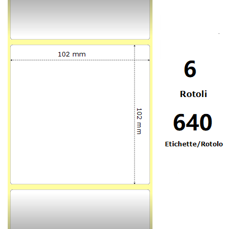 WHITE 102X102MM, 640 ET/ROTOLO Z-2000D 4X4X 1 CORE, …