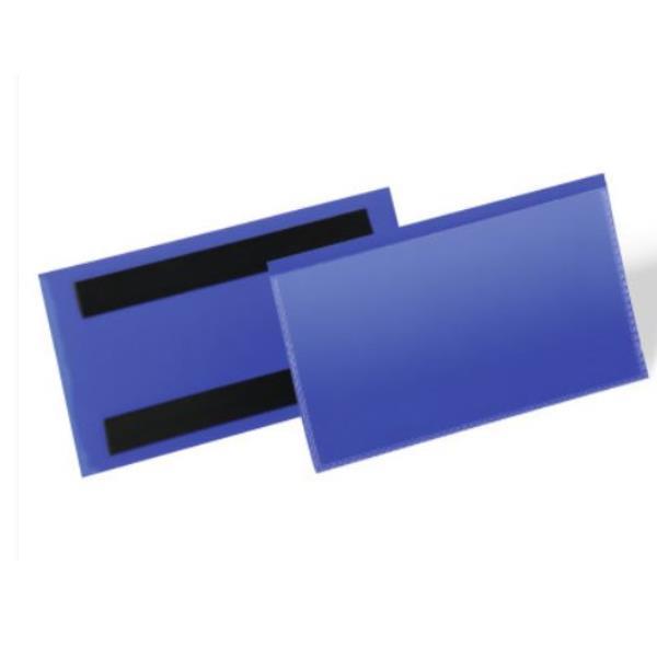 Buste identificative magnetiche - 150 x 67 mm - blu - Durable - conf. 50 pezzi