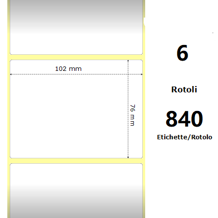 WHITE 102X76MM, 840 ET/ROTOLO Z-2000D 4X3X1 CORE, 6 …