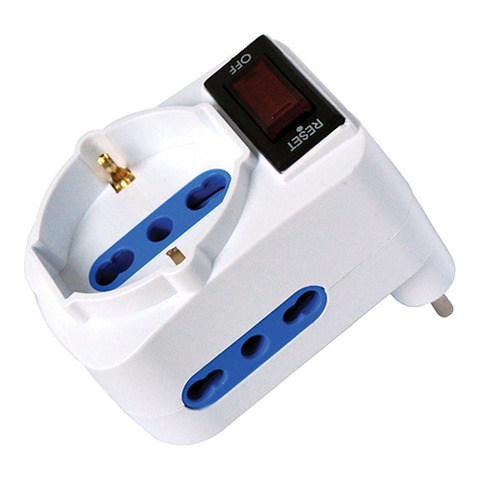 Adattatore con spina 10A orizzontale - 2 prese …