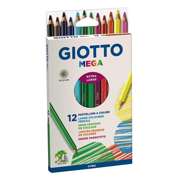 Pastelli colorati Mega - esagonale - mina 5,5 …