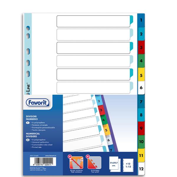 Divisori numerici 12 tacche - A4 - PP …