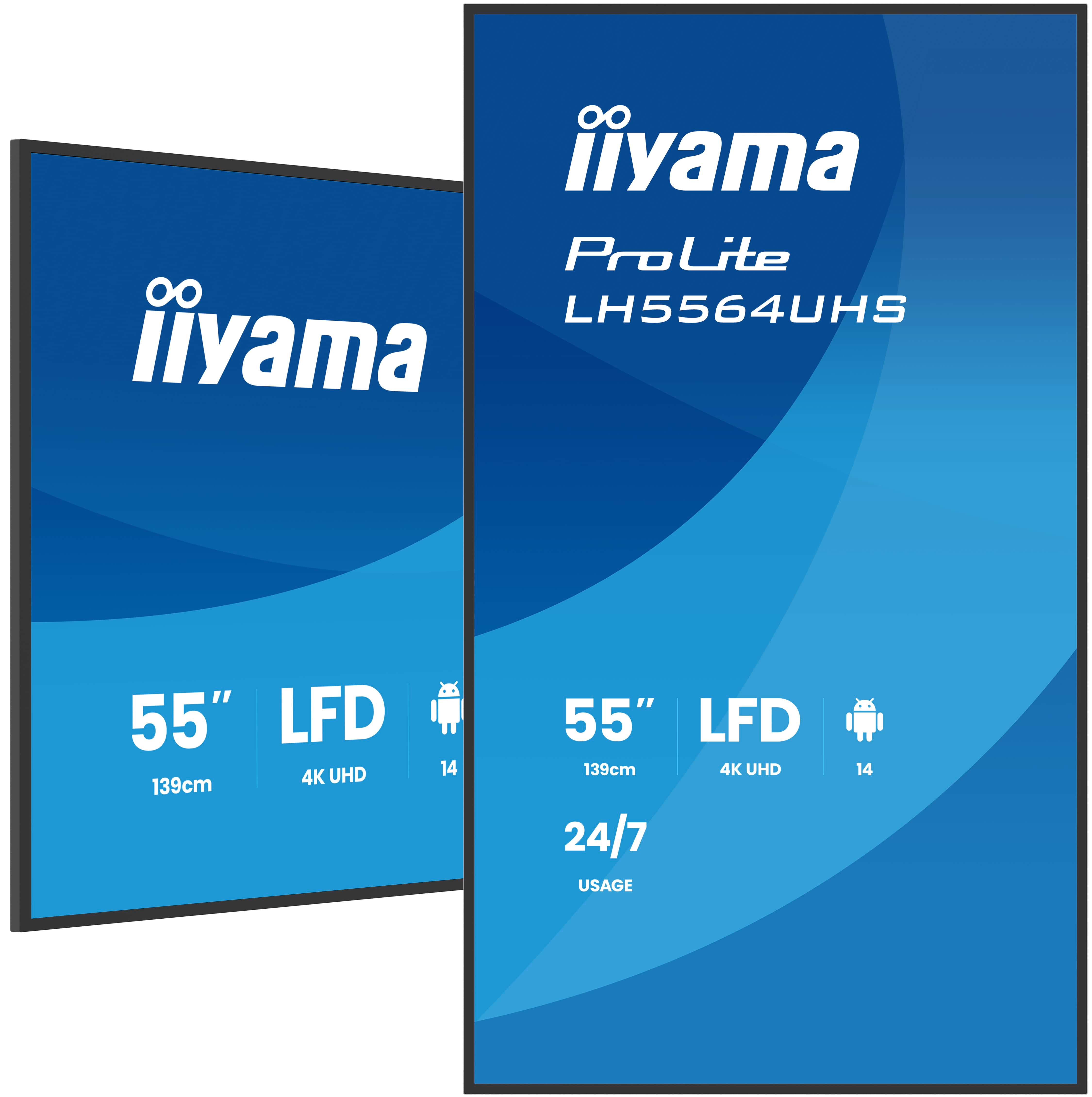 iiyama LH5564UHS-B1AG, Pannello piatto per segnaletica digitale, 139,7 …