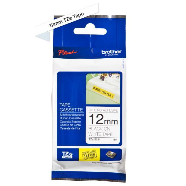 Brother - Nastro con adesivo resistente - Nero/Bianco …