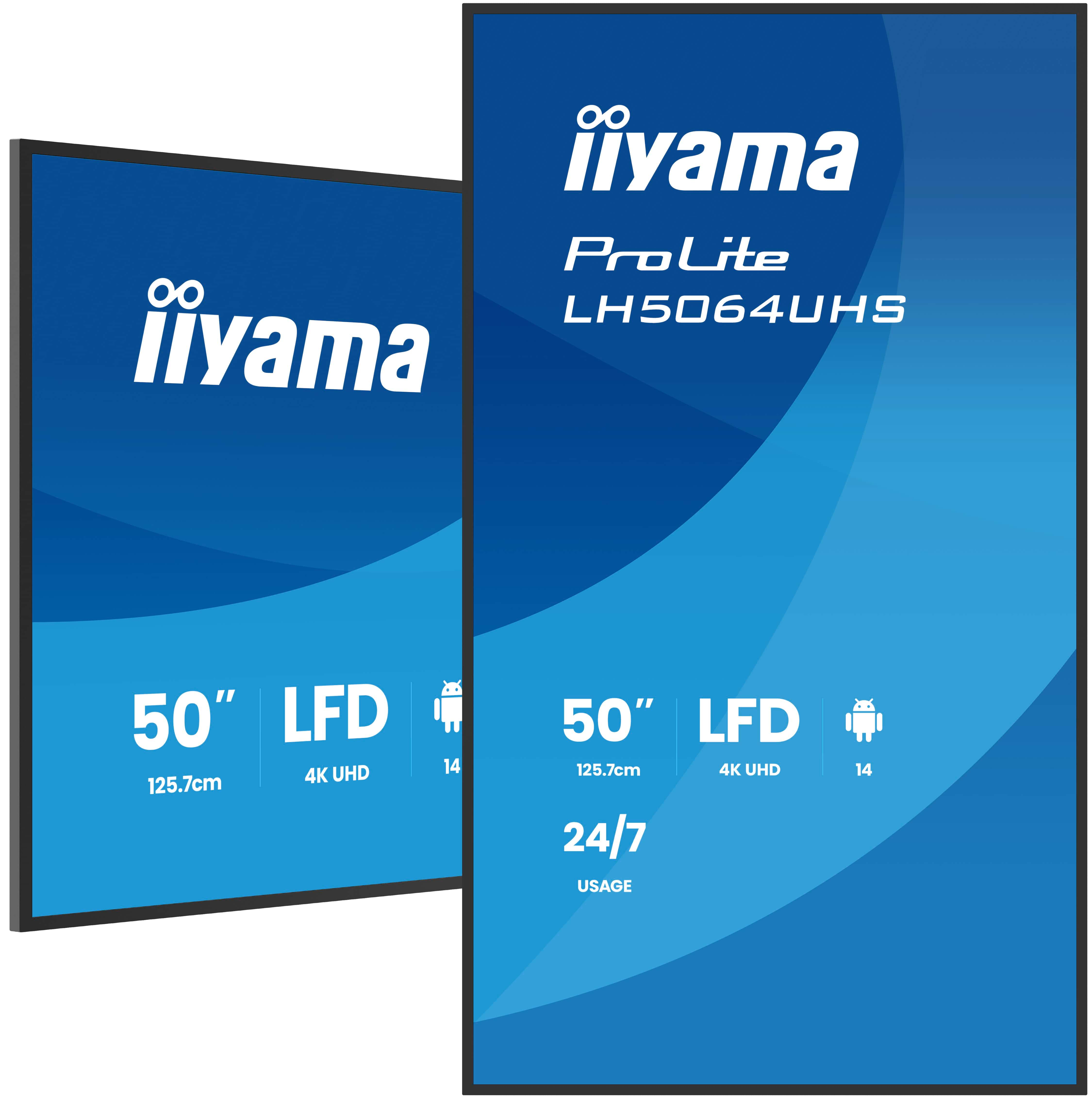 iiyama LH5064UHS-B1AG, Pannello piatto per segnaletica digitale, 127 …