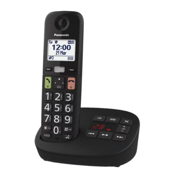 PANASONIC KX-TGU130EXB TELEFONO CORDLESS DECT CON SEGRETERIA TASTI …