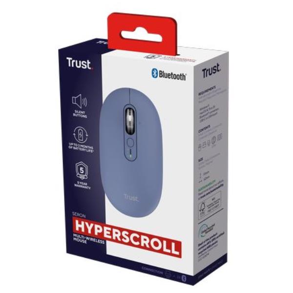 Mouse sottile multi-wireless e hyperscroll Seron Blu -Trust