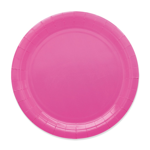 25 piatti piani D24cm Ecocolor biodegradabile fucsia Big …