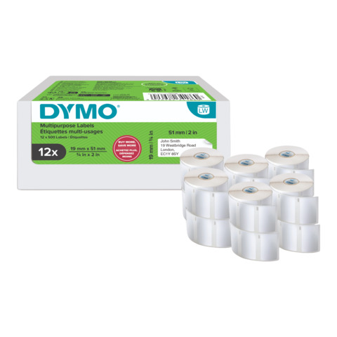 Value pack 12 rotoli etichette multiuso 19x51mm bianco …