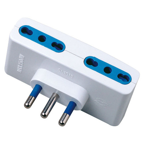 Adattatore quadruplo con spina 2P+T 16A - 4 …