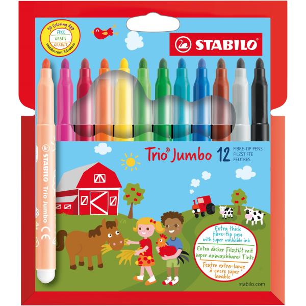 STABILO Trio Jumbo - Penna punta in fibra …