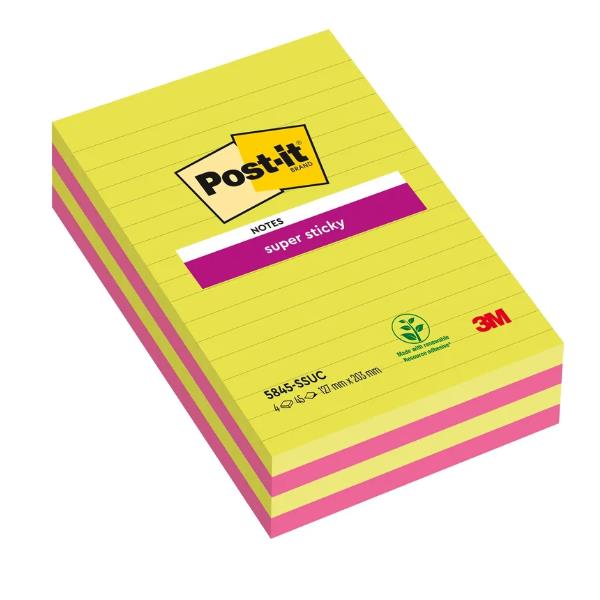 Blocco foglietti Post-it Super Sticky rettangolari - 5845-4SSUC …