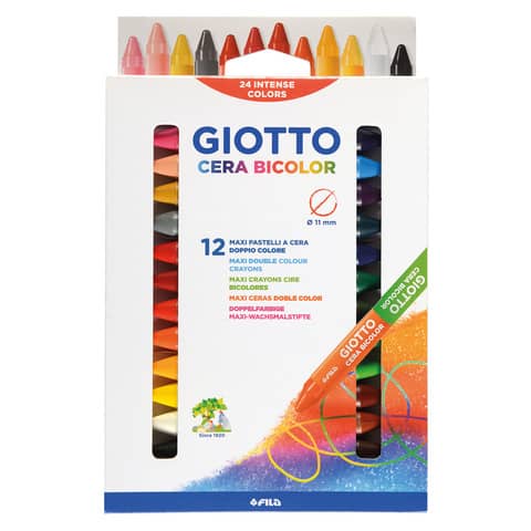 GIOTTO Cera Maxi Bicolor - Pennarello a doppia …