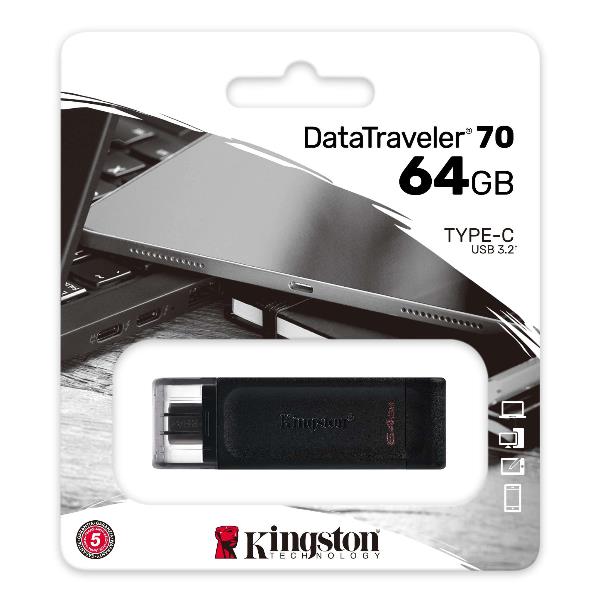 Kingston Pendrive USB-C 3.2 64GB DT70/64GB - <p>Kingston&rsquo;s …