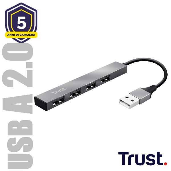 Trust Halyx Aluminium 4-Port Mini USB Hub - …