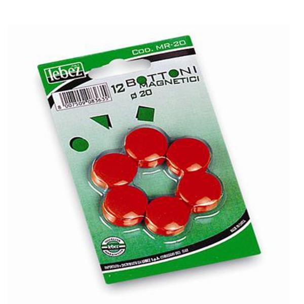 Bottoni magnetici - diametro 2 cm - rosso …