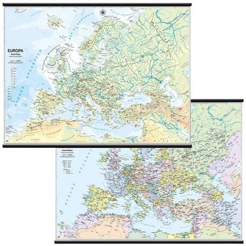 Carta geografica Europa - scolastica - murale - …