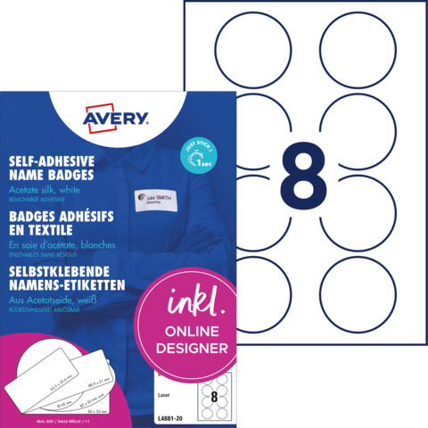 Etichette badge - rimovibili - per stampanti laser …