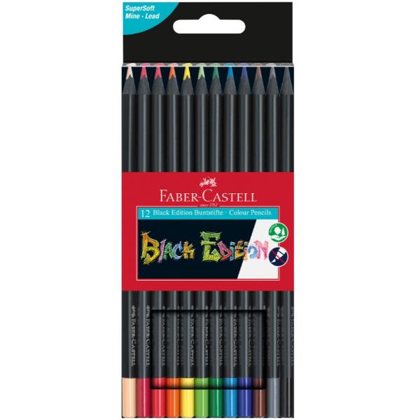 Matite colorate triangolare Black Edition - colori assortiti …