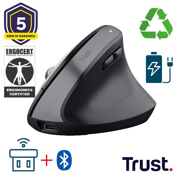 Trust Bayo+ - Mouse verticale - ergonomico - …