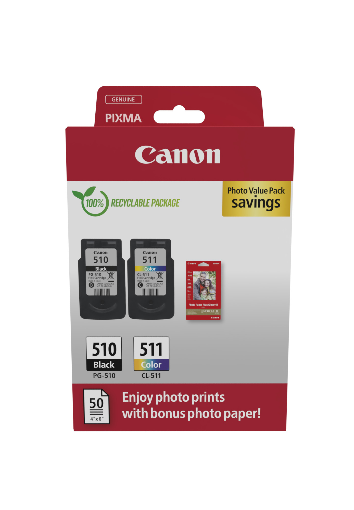 Canon PG-510/CL-511 Photo Paper Value Pack - Confezione …
