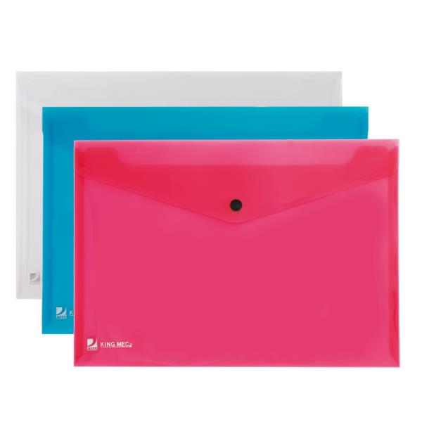 Busta con bottone Pull in polipropilene trasparente colori …