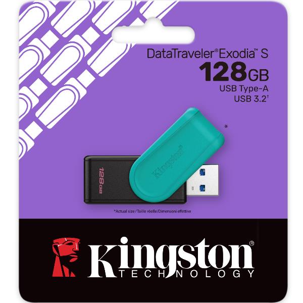 Kingston Pendrive USB-A 3.2 128GB DTXS/128GB Nero/Turchese
