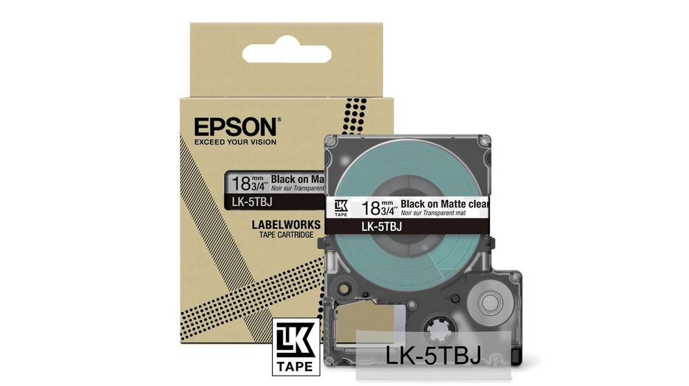 Epson LabelWorks LK-5TBJ - Black on matte clear …