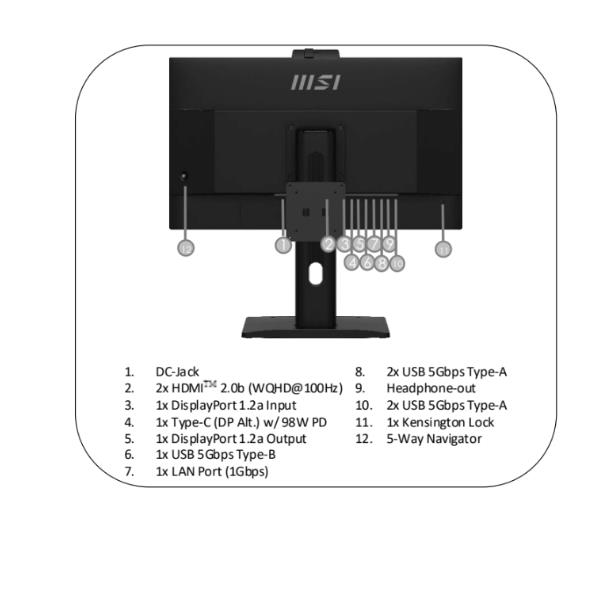 MSI Pro MP275QPDG, 68,6 cm (27ʺ), 2560 x …