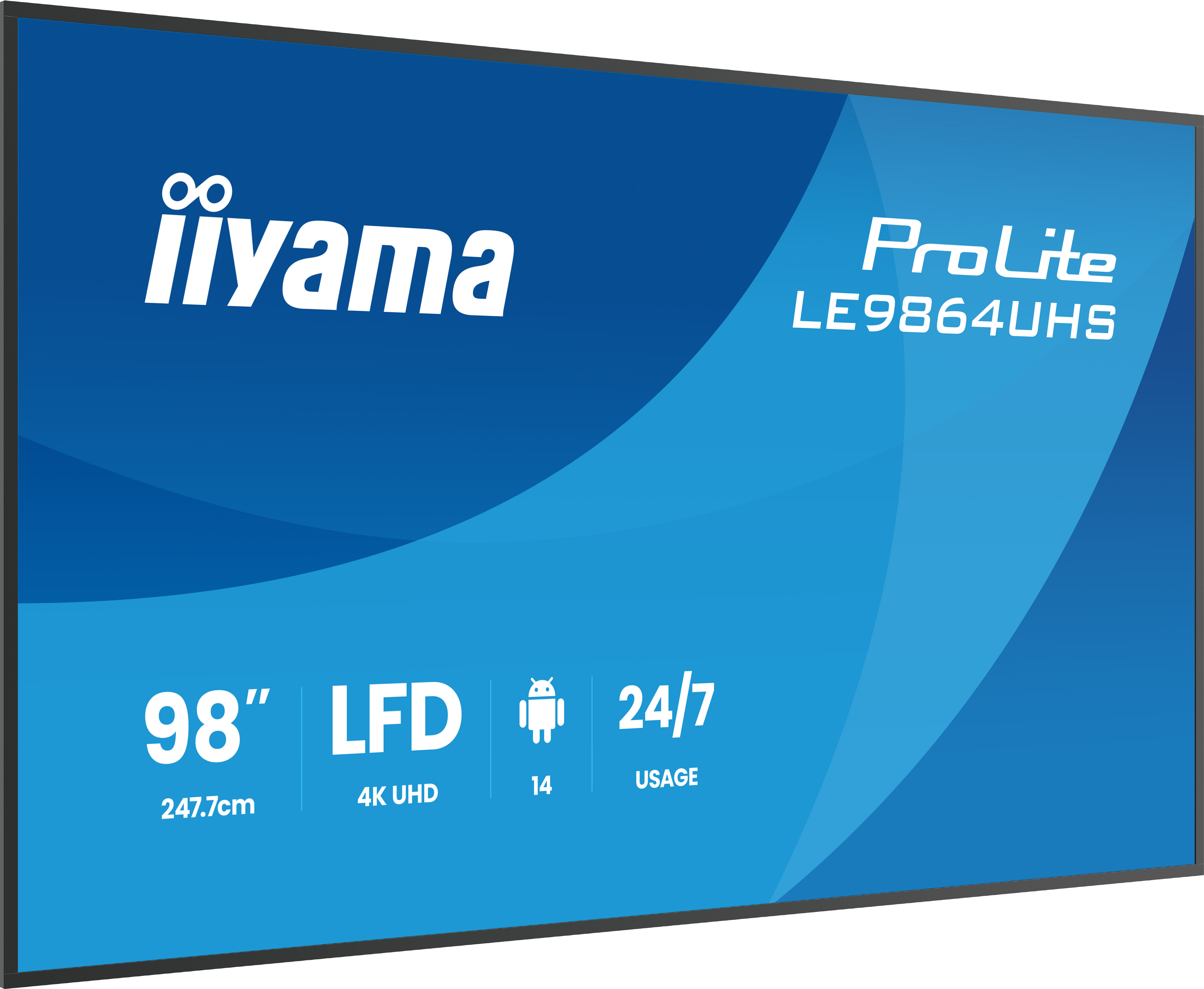 iiyama LE9864UHS-B1AG, Pannello piatto per segnaletica digitale, 2,49 …