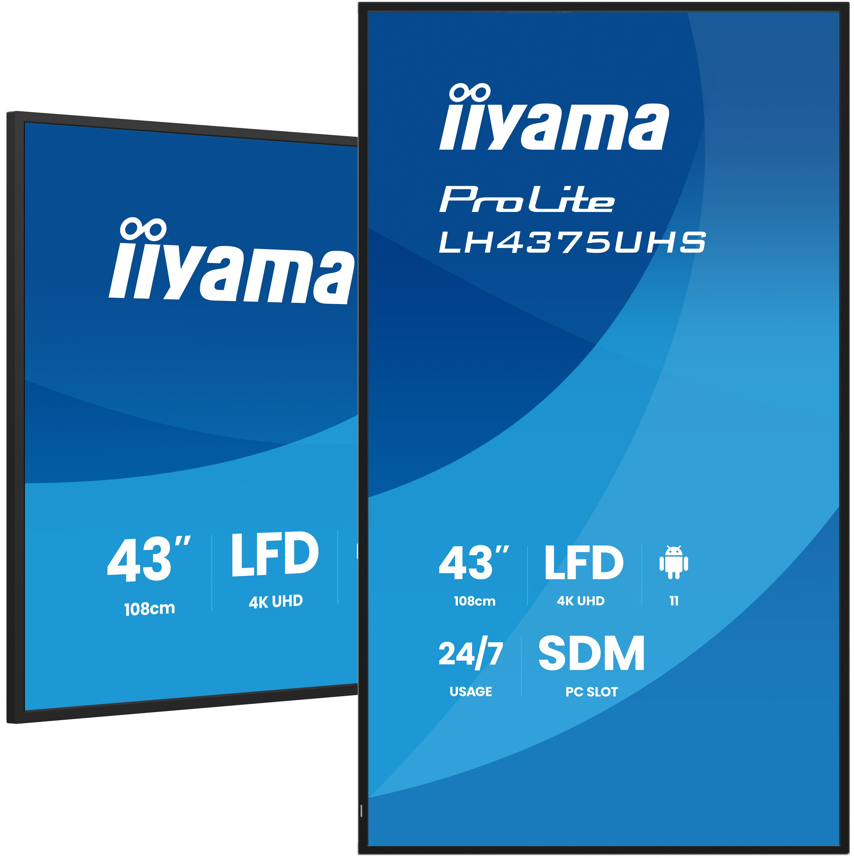 iiyama LH4375UHS-B2AG, Pannello piatto per segnaletica digitale, 108 …