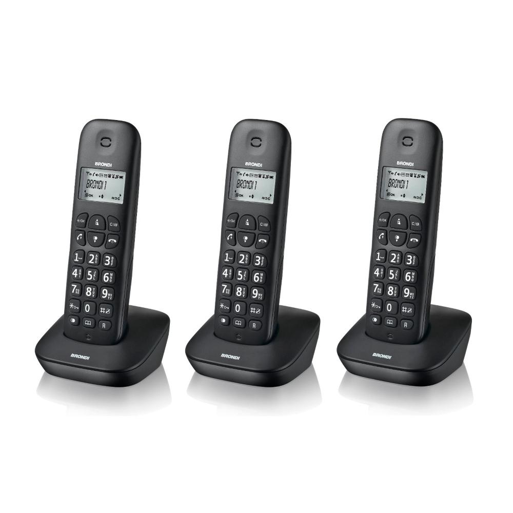 Telefono Cordless Brondi Gala Trio Nero - <ul> …