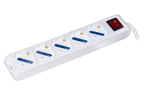 PRESA MULTIPLA LINK 5 SCHUKO/10A INTERRUTTORE CAVO 1,5MT …