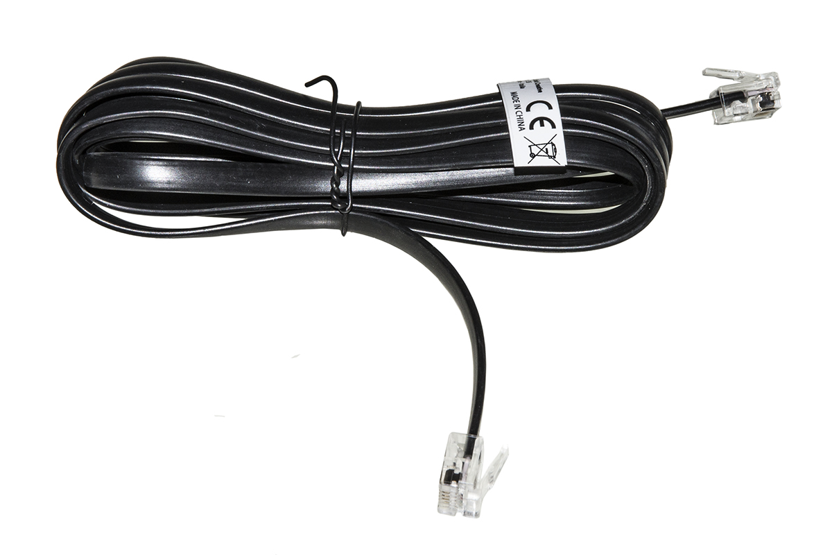 CAVO TELEFONICO PIATTO RJ12 6P6C NERO 2MT
