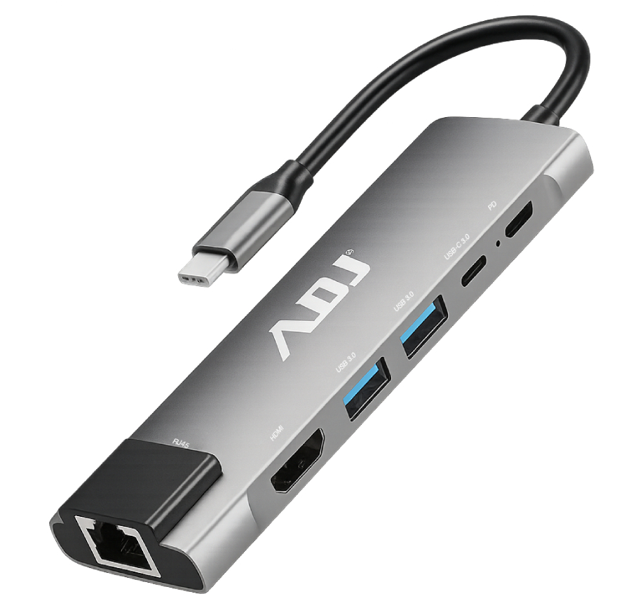 DOCKING TYPE C MULTIPORT 6IN1 USB3.0*2+HDMI*1+RJ45+USBC PD+DATA
