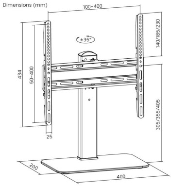 STAFFA TV/MONITOR TAVOLO APPOGGIO VESA 400X400 DA 32 …