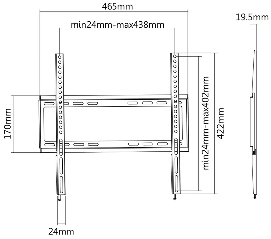 STAFFA TV/MONITOR 32/55 BK NEW MAX 35KG MAX …