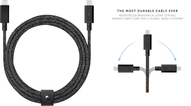 CAVO BELT PRO CON FIBBIA 2.4M-240W USB-C/USB-C- COSMOS