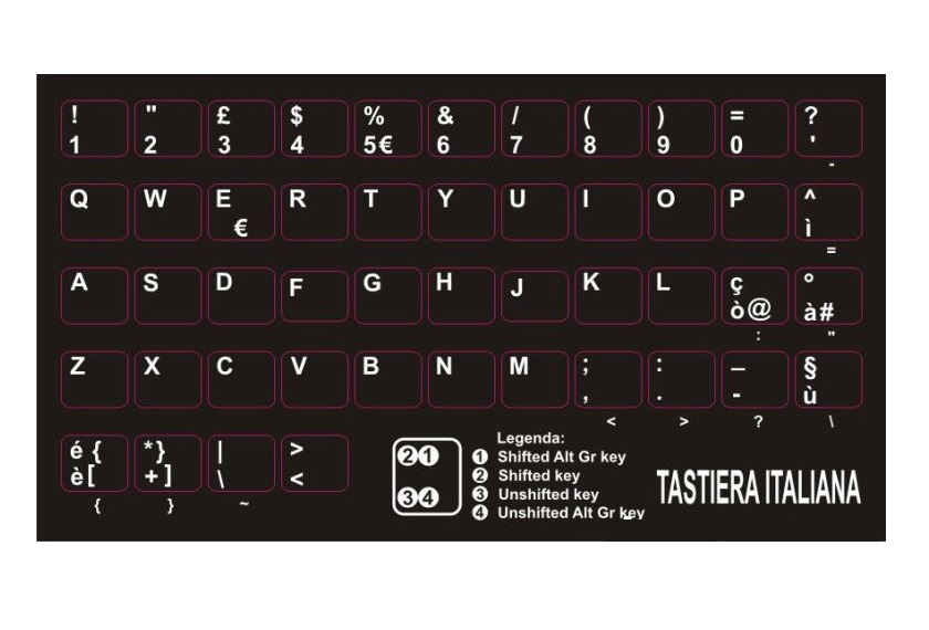 ADESIVI TASTIERA ITALIANA STICKERS NETBOOK/NOTEBOOK - TASTI PICCOLI …