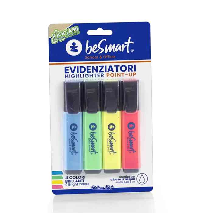 BLISTER 4 EVIDENZIATORI POINT-UP COLORI ASSORTITI (01020029)