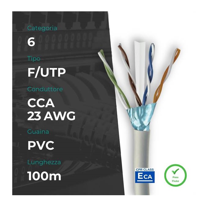 MATASSA CAVO DI RETE 100 MT F/UTP CAT.6 …